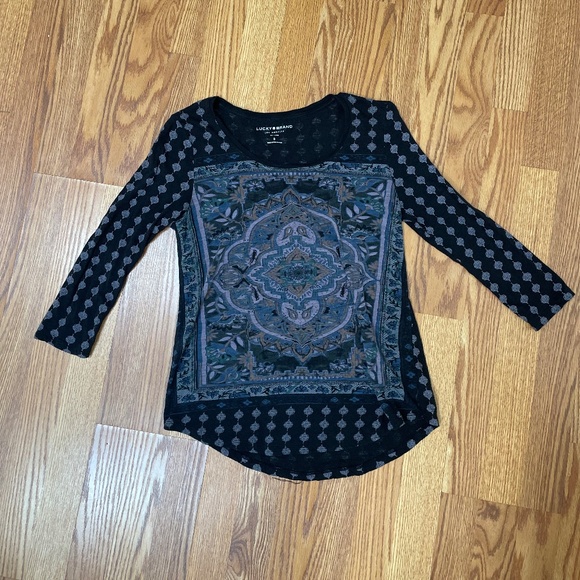 Lucky Brand Graphic Long Sleeve Top - Picture 1 of 2